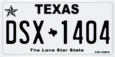 TX license plate DSX1404