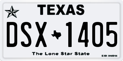TX license plate DSX1405