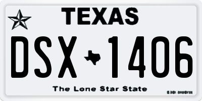 TX license plate DSX1406