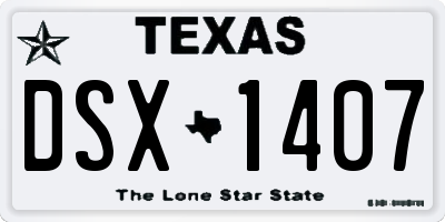 TX license plate DSX1407