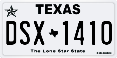 TX license plate DSX1410