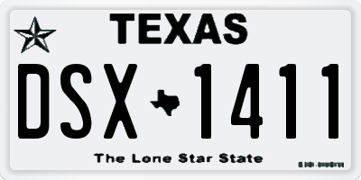 TX license plate DSX1411