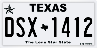 TX license plate DSX1412