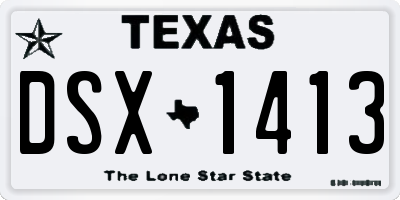 TX license plate DSX1413