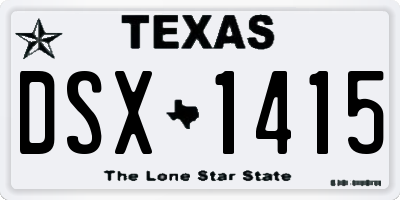 TX license plate DSX1415
