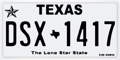 TX license plate DSX1417