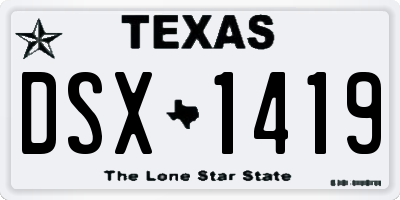 TX license plate DSX1419