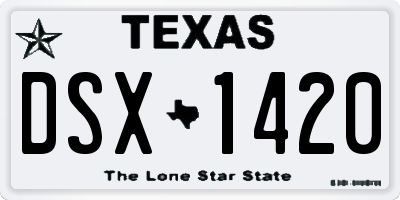 TX license plate DSX1420