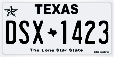 TX license plate DSX1423