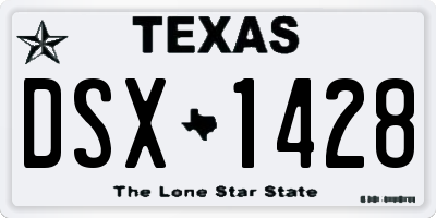 TX license plate DSX1428