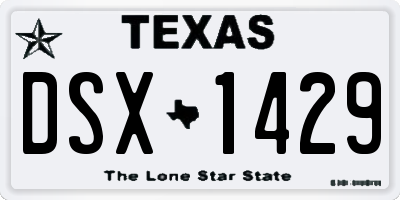 TX license plate DSX1429