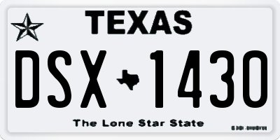 TX license plate DSX1430