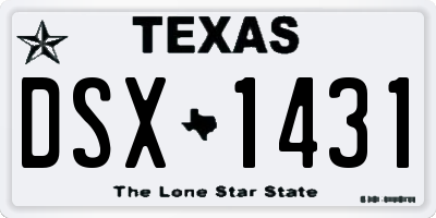 TX license plate DSX1431