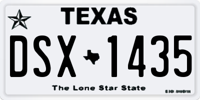 TX license plate DSX1435