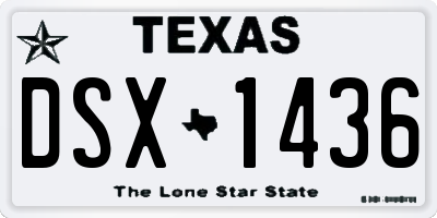 TX license plate DSX1436