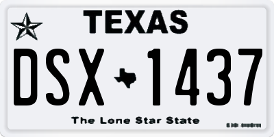 TX license plate DSX1437