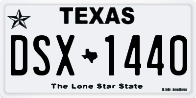 TX license plate DSX1440