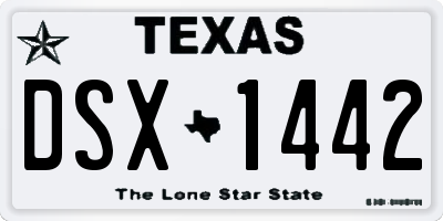TX license plate DSX1442