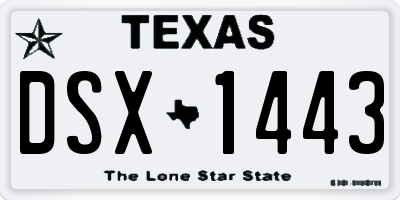 TX license plate DSX1443