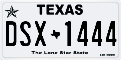 TX license plate DSX1444