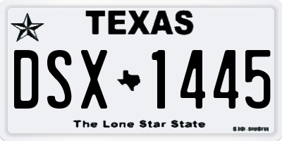 TX license plate DSX1445