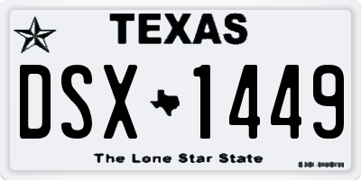 TX license plate DSX1449