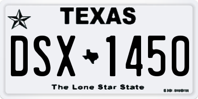TX license plate DSX1450