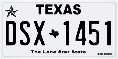TX license plate DSX1451