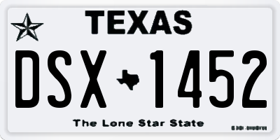 TX license plate DSX1452