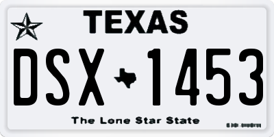 TX license plate DSX1453