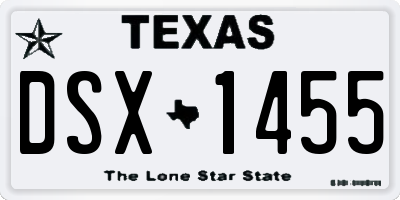 TX license plate DSX1455