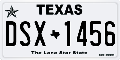TX license plate DSX1456