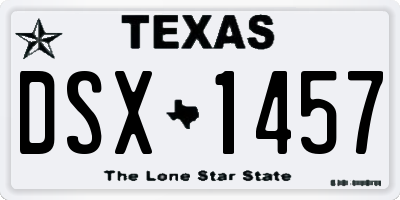 TX license plate DSX1457