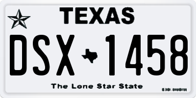 TX license plate DSX1458