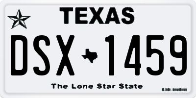TX license plate DSX1459