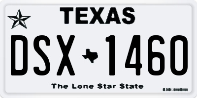 TX license plate DSX1460
