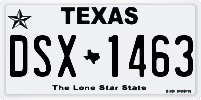 TX license plate DSX1463