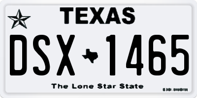 TX license plate DSX1465