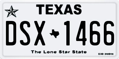 TX license plate DSX1466