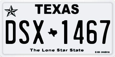 TX license plate DSX1467