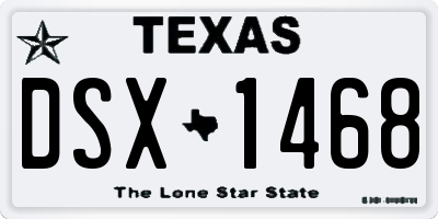TX license plate DSX1468