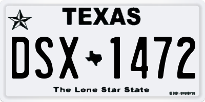 TX license plate DSX1472