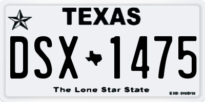 TX license plate DSX1475