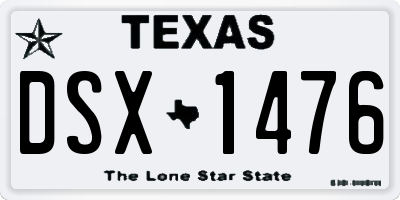 TX license plate DSX1476
