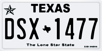 TX license plate DSX1477