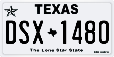 TX license plate DSX1480
