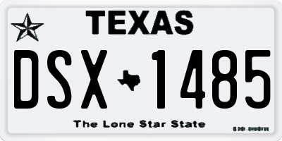 TX license plate DSX1485