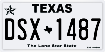 TX license plate DSX1487
