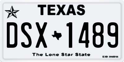 TX license plate DSX1489