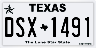 TX license plate DSX1491